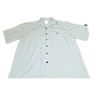 Joe Marlin Green Hawaiian Button Front Camp Shirt Mens Size L Pocket rayon poly